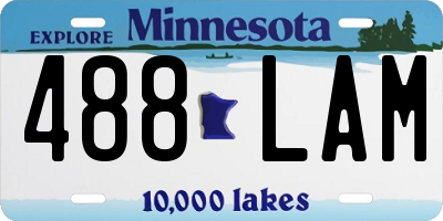 MN license plate 488LAM