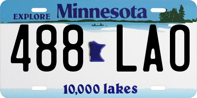 MN license plate 488LAO