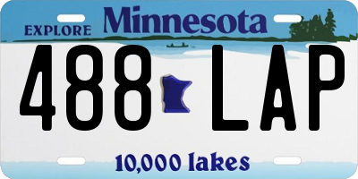 MN license plate 488LAP