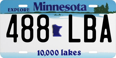 MN license plate 488LBA