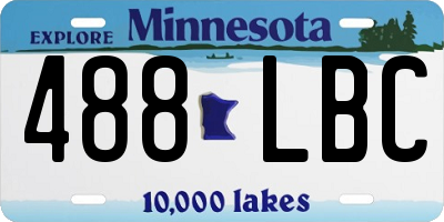 MN license plate 488LBC