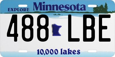 MN license plate 488LBE