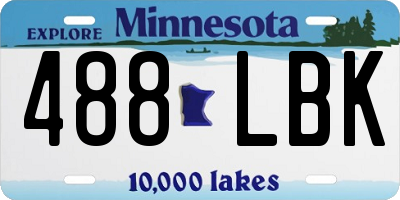 MN license plate 488LBK