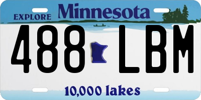 MN license plate 488LBM