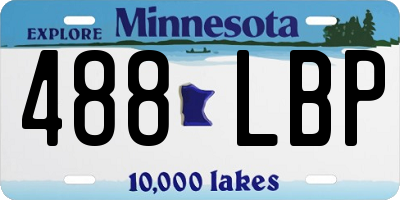 MN license plate 488LBP