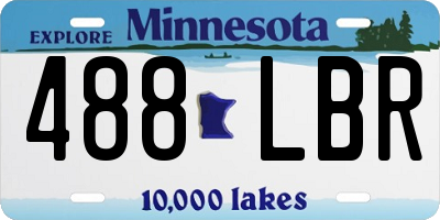 MN license plate 488LBR