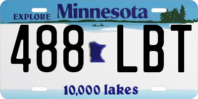MN license plate 488LBT