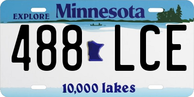 MN license plate 488LCE