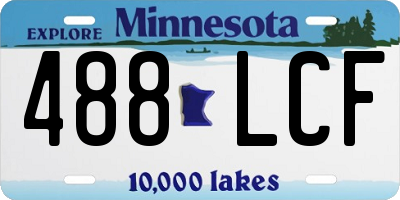 MN license plate 488LCF