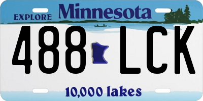 MN license plate 488LCK