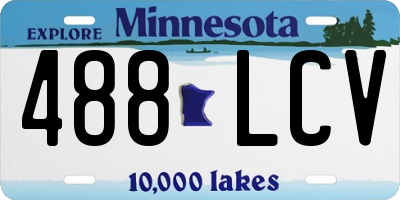 MN license plate 488LCV