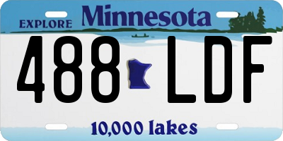 MN license plate 488LDF