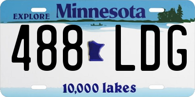MN license plate 488LDG