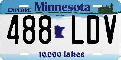 MN license plate 488LDV