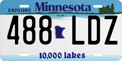 MN license plate 488LDZ