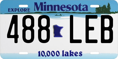 MN license plate 488LEB