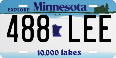 MN license plate 488LEE
