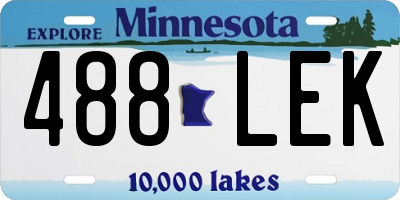 MN license plate 488LEK