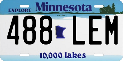 MN license plate 488LEM