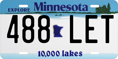 MN license plate 488LET