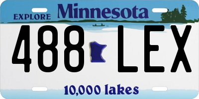 MN license plate 488LEX