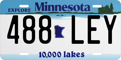 MN license plate 488LEY