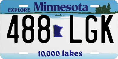MN license plate 488LGK