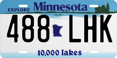 MN license plate 488LHK