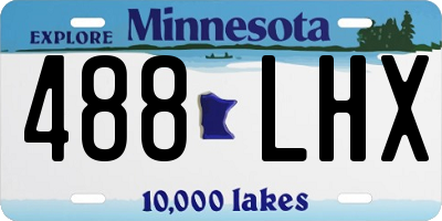 MN license plate 488LHX