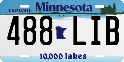 MN license plate 488LIB