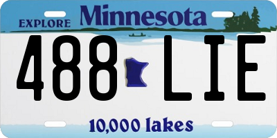 MN license plate 488LIE