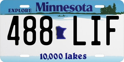 MN license plate 488LIF