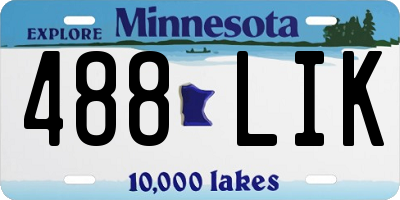 MN license plate 488LIK