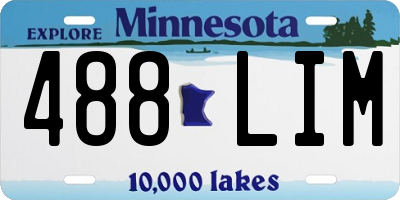 MN license plate 488LIM