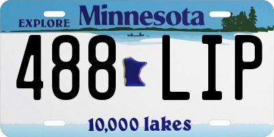 MN license plate 488LIP
