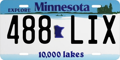 MN license plate 488LIX