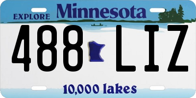 MN license plate 488LIZ