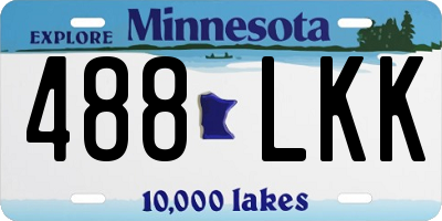 MN license plate 488LKK