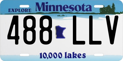 MN license plate 488LLV