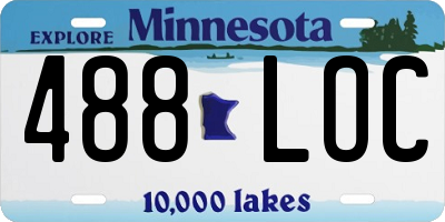 MN license plate 488LOC
