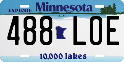 MN license plate 488LOE