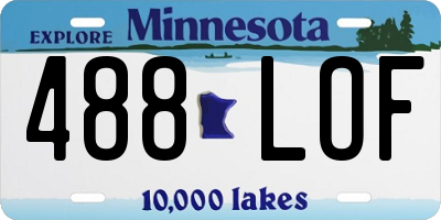 MN license plate 488LOF