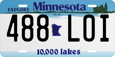 MN license plate 488LOI