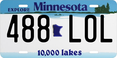 MN license plate 488LOL