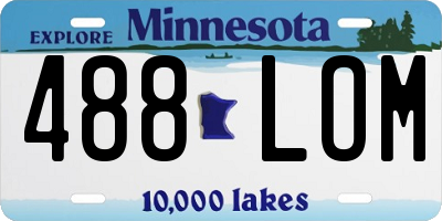 MN license plate 488LOM