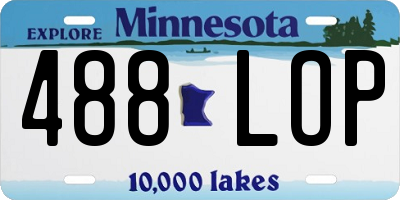 MN license plate 488LOP