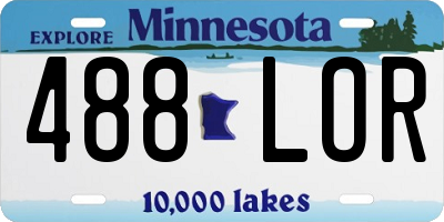 MN license plate 488LOR