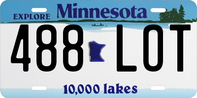 MN license plate 488LOT