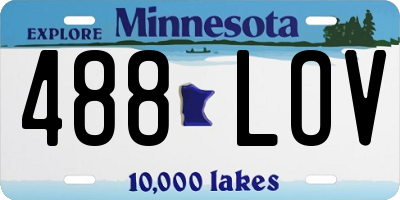 MN license plate 488LOV