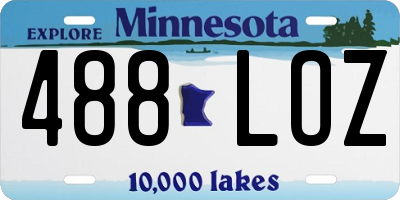 MN license plate 488LOZ